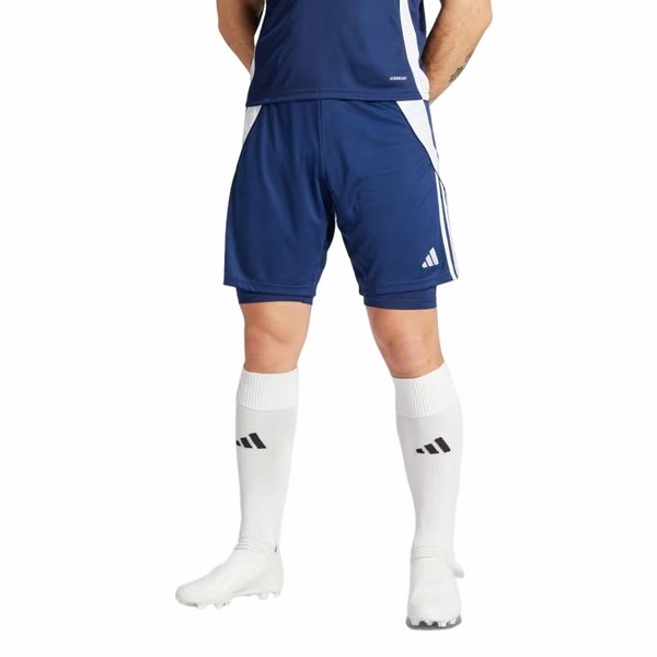 Spodenki męskie Tiro24 Training 2w1 Adidas - niebieskie