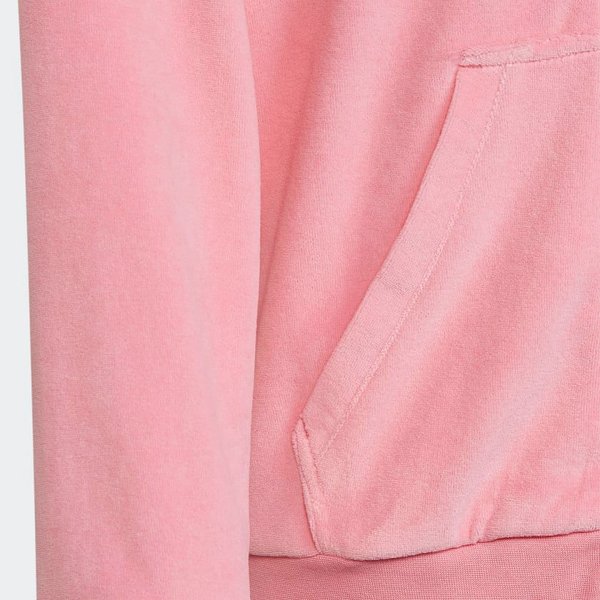 Bluza juniorska Lounge Velour Hoodie Adidas - różowa