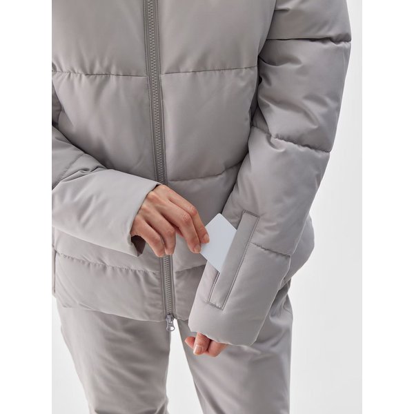 Kurtka narciarska damska TTJAF573 4F - chłodny jasny szary