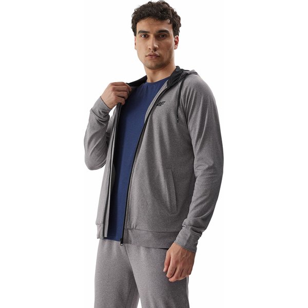 Bluza męska 4FAW23TFSWM209 4F - chłodny jasny szary melanż