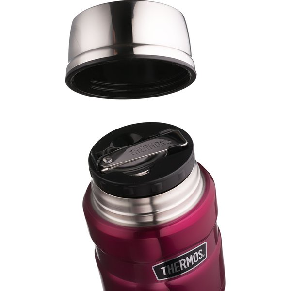 Termos obiadowy z łyżką i kubkiem 470ml Thermos - malinowy