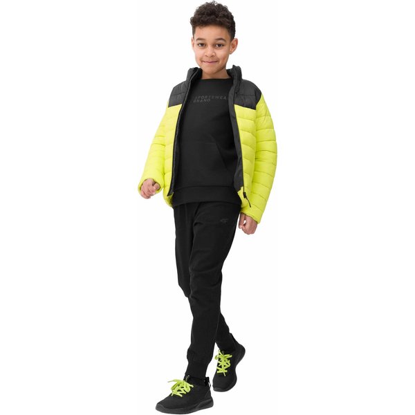 Kurtka puchowa chłopięca 4FJSS23TDJAM077 4F - soczysta zieleń