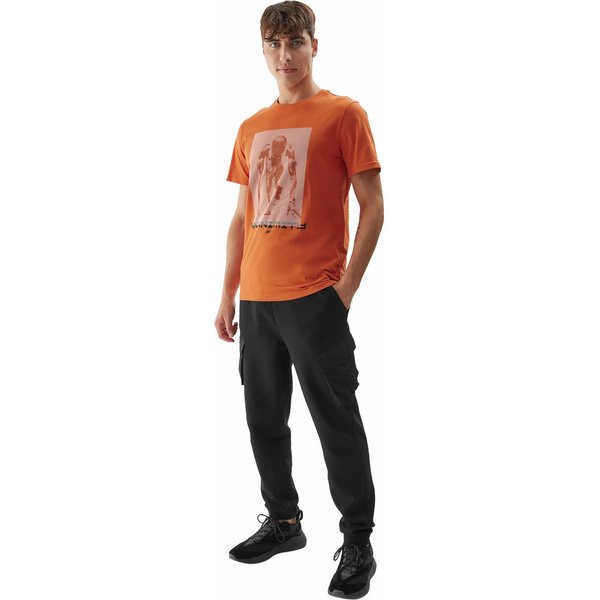 Koszulka męska 4FAW23TTSHM0866 4F - pomarańczowy