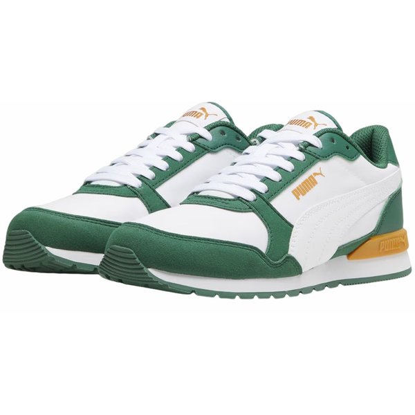 Buty Runner v3 Jr Puma - białe/zielone