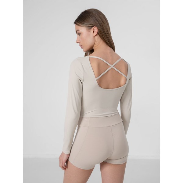 Longsleeve damski H4Z22 TSDL019 4F - beżowa