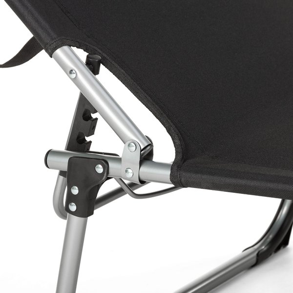 Leżak, łóżko plażowe z daszkiem Outtec - czarny