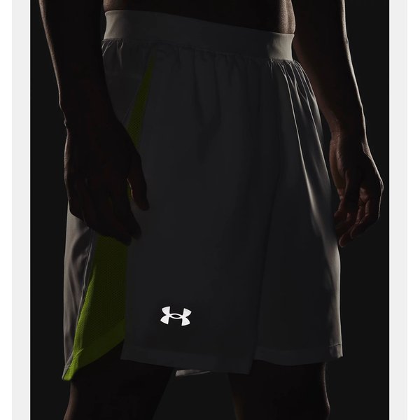 Spodenki męskie Launch Run 7'' Under Armour - Gray Mist / Lime Surge