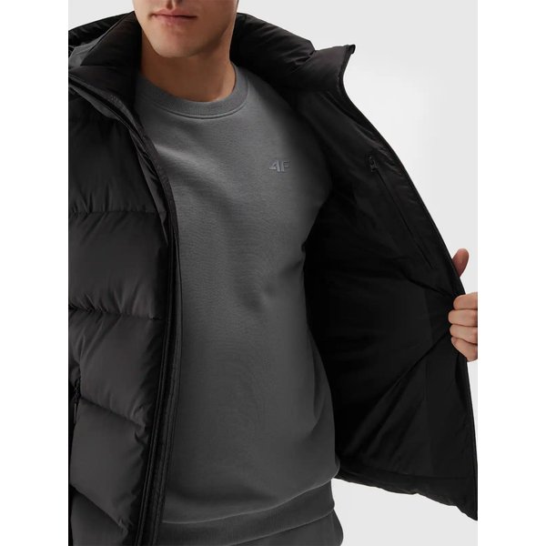 Kurtka puchowa męska TDJAM513 4F - głęboka czerń