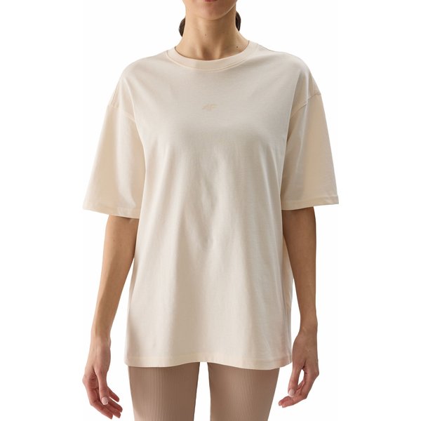 Koszulka damska 4FWSS24TTSHF1355 4F - kremowy