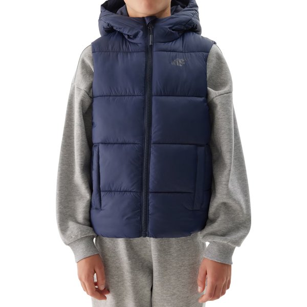 Kamizelka puchowa chłopięca TVJAM134 4F - granat