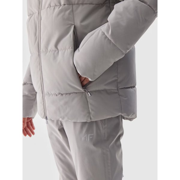 Kurtka narciarska damska TTJAF573 4F - chłodny jasny szary