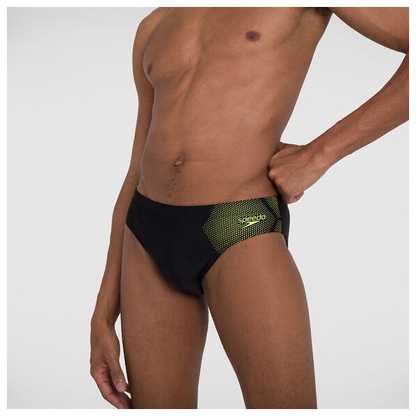 Kąpielówki męskie Tech Placement 7cm Trunks Speedo - tech black/fluo yellow