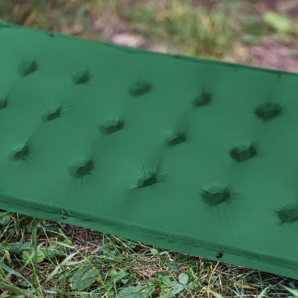 Mata samopompująca z poduszką Naps 193x68x3,5cm Outtec - zielona