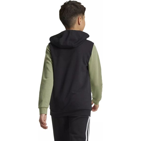 Bluza juniorska Essentials Big Logo Colorblock Adidas - czarno-zielona