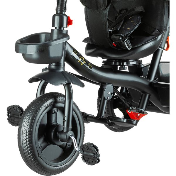 Rowerek trójkołowy 3w1 obracany Stars - black/gold