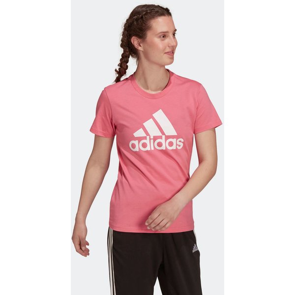 Koszulka damska Loungewear Essentials Logo Tee Adidas - rose tone/white