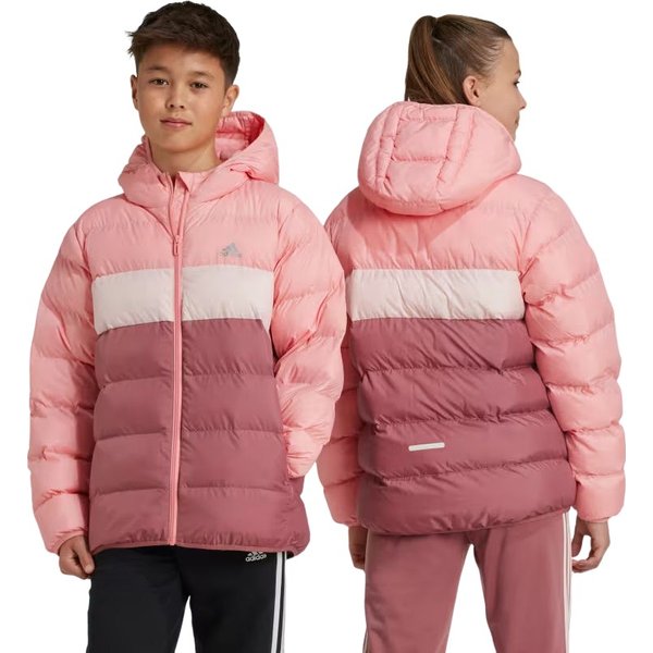 Kurtka puchowa juniorska Synthetic Down Adidas - pudrowy róż