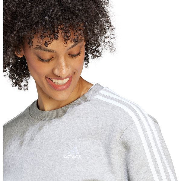 Bluza damska Essentials 3-Stripes Fleece Sweatshirt Adidas - szary