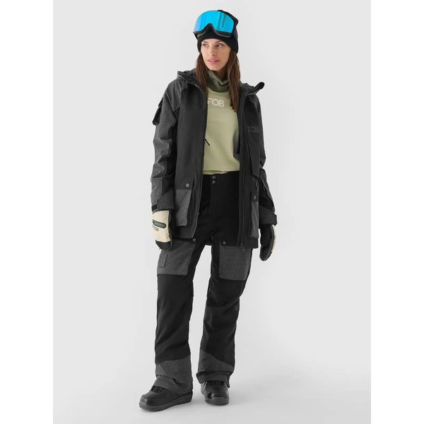 Spodnie snowboardowe damskie TFTRF701 4F - głęboka czerń