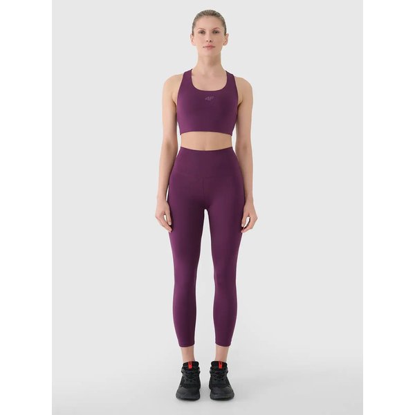 Biustonosz sportowy damski USBAF152 4F - ciemny fiolet