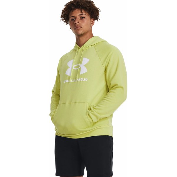 Bluza męska Rival Fleece Logo HD Under Armour - Lime Yellow / White