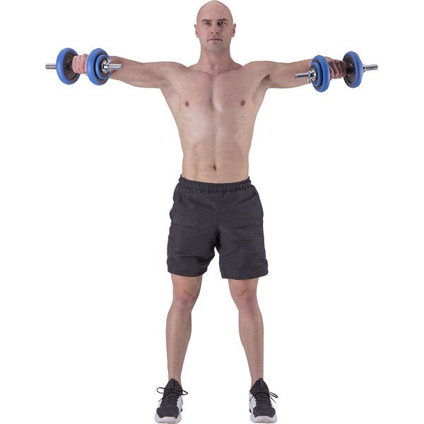 Hantle żeliwne ogumowane ze sztangą 2x15kg HMS