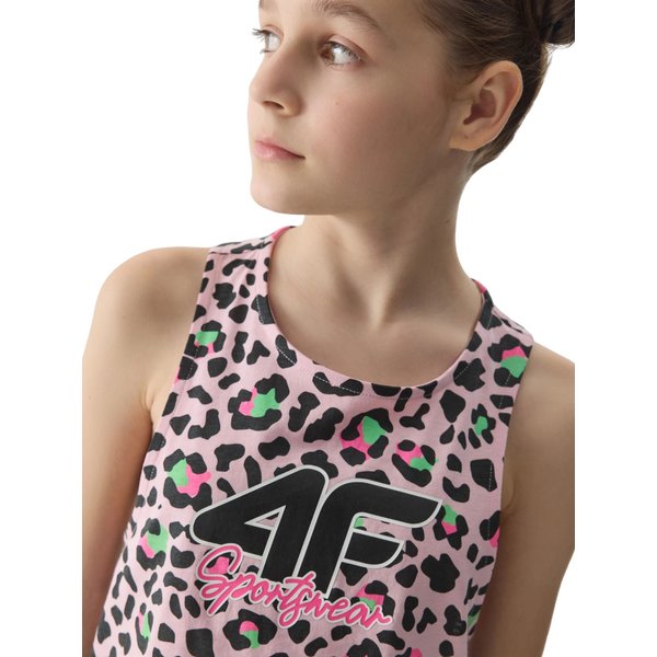 Bezrękawnik dziewczęcy 4FJWSS24TTSHF1141 4F - jasny róż allover