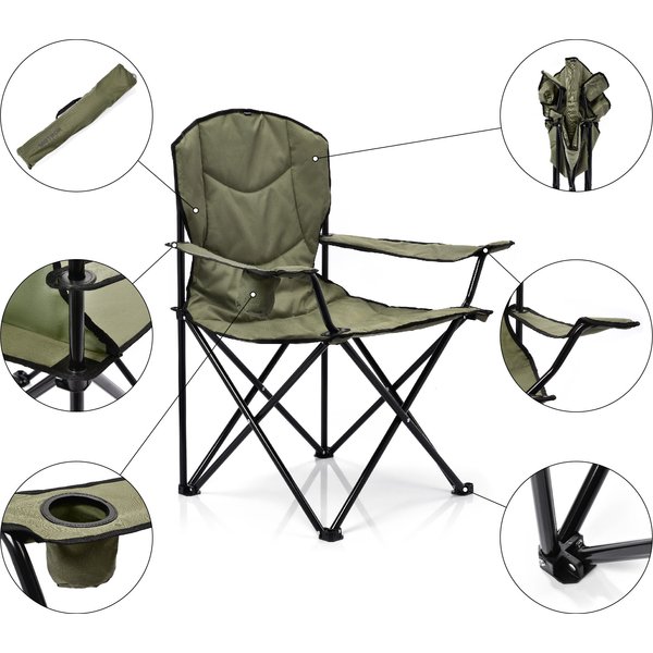 Krzesło turystyczne składane Hiker Meteor - zielone