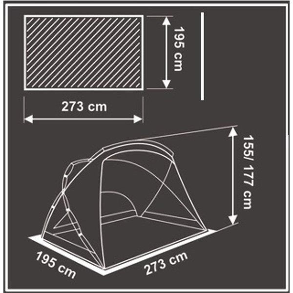 Namiot, pawilon ogrodowy 4-osobowy 270x190x175/155cm Saska Garden