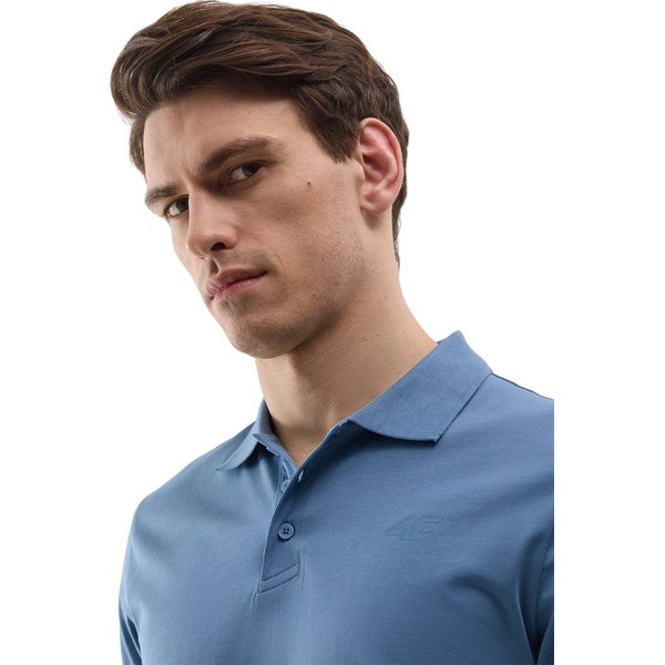 Koszulka męska polo 4FWSS24TPTSM129 4F - denim