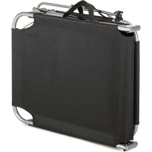 Leżak, łóżko plażowe z daszkiem Outtec - czarny