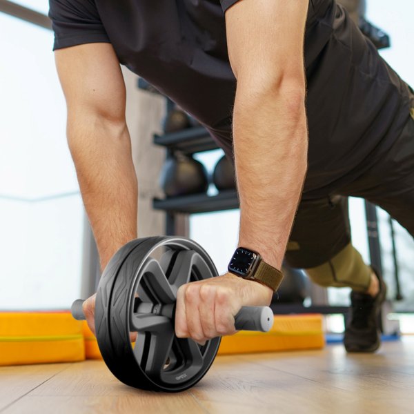 Wałek, kółko do ćwiczeń podwójne Gymtek - podwójne, czarne