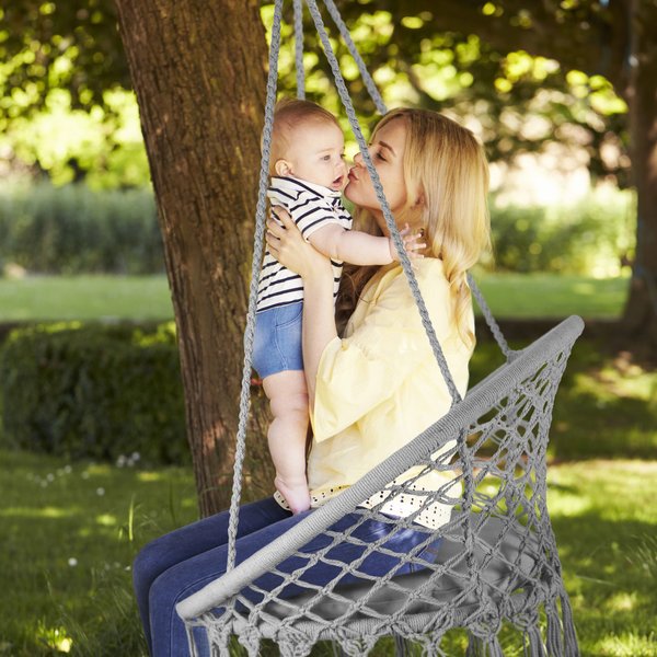 Huśtawka bocianie gniazdo boho XXL Cloud Outtec - szary