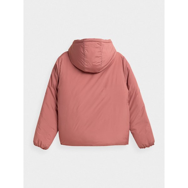 Kurtka puchowa dwustronna damska HOZ21 KUDP604 Outhorn - różowa