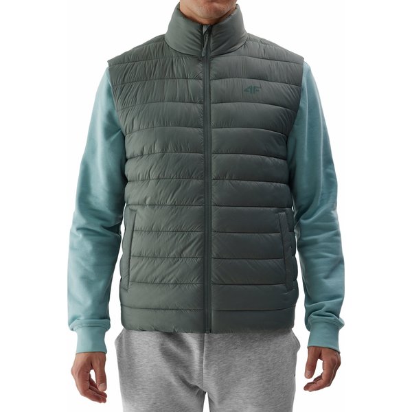 Kamizelka puchowa męska 4FWSS24TVJAM098 4F - jasna zieleń