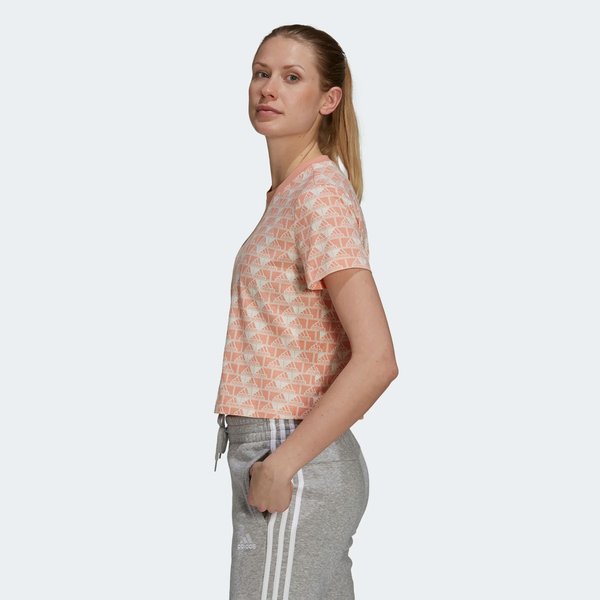 Koszulka damska Brand Love Cropped Tee Adidas - peach
