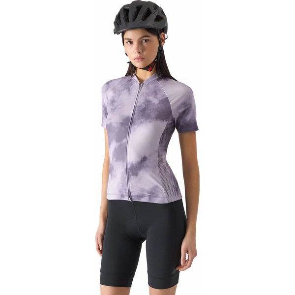 Koszulka rowerowa damska 4FSS24TFTSF489 4F - ciemny fiolet allover