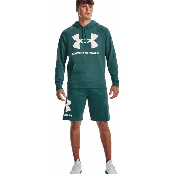 Bluza męska Rival Fleece Big Logo Hoodie Under Armour - Coastal Teal / Onyx White