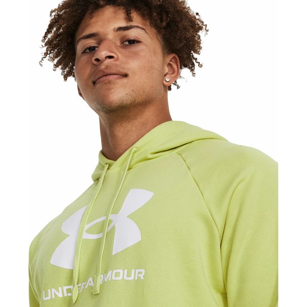 Bluza męska Rival Fleece Logo HD Under Armour - Lime Yellow / White