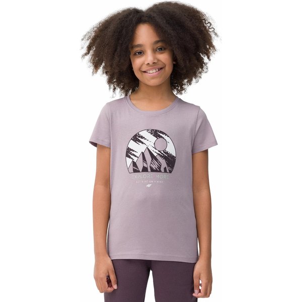 Koszulka dziewczęca 4FJSS23TTSHF389 4F - jasny fiolet