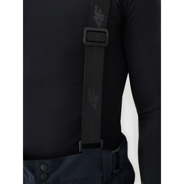 Spodnie narciarskie męskie na szelkach TFTRM0775 4F - głęboka czerń
