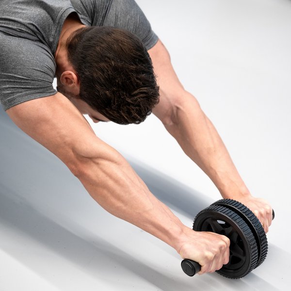 Wałek, kółko podwójne do ćwiczeń + mata pod kolana Gymtek - podwójne mata czarne