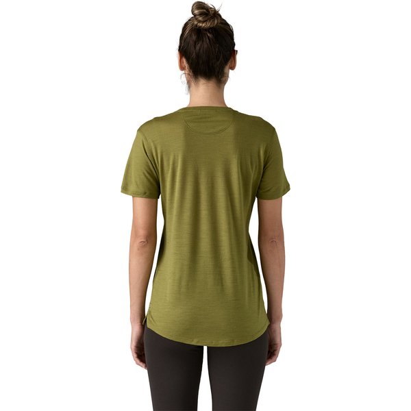 Koszulka damska Capilene Cool Merino Blend Graphic Patagonia - Fitz Roy Strata: Graze Green