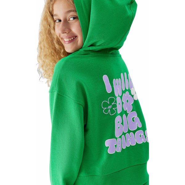 Bluza dziewczęca 4FJAW23TSWSF645 4F - zielony