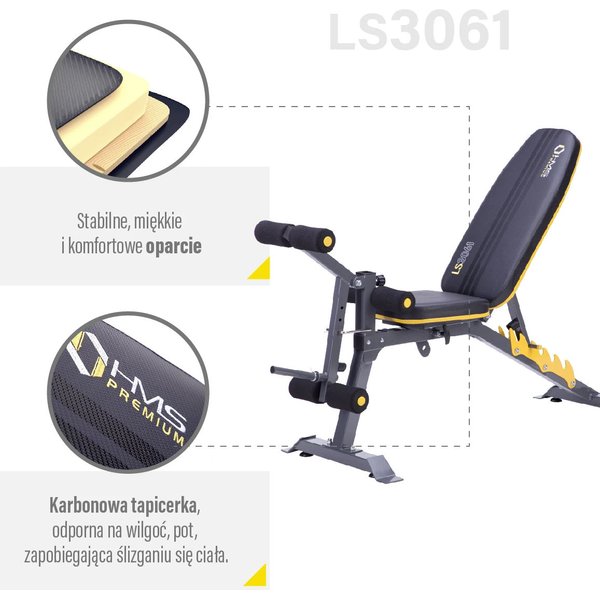 Ławka regulowana do ćwiczeń LS3061 4w1 HMS