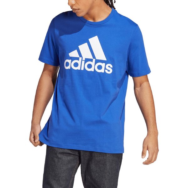 Koszulka męska Essentials Single Jersey Big Logo Adidas - niebieski