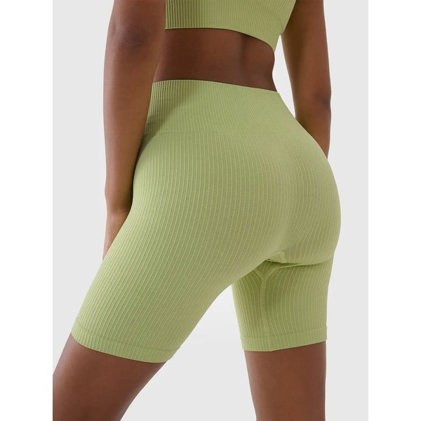 Legginsy, kolarki bezszwowe damskie TFSTF014 4F - jasna zieleń