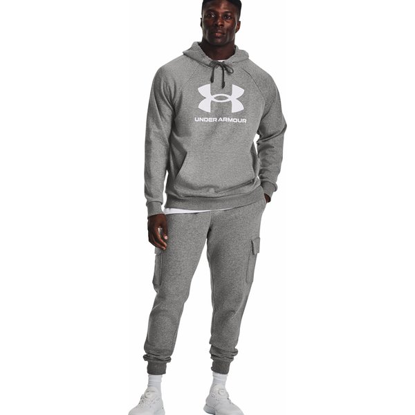 Bluza męska Rival Fleece Logo HD Under Armour - Castlerock Light Heather / White