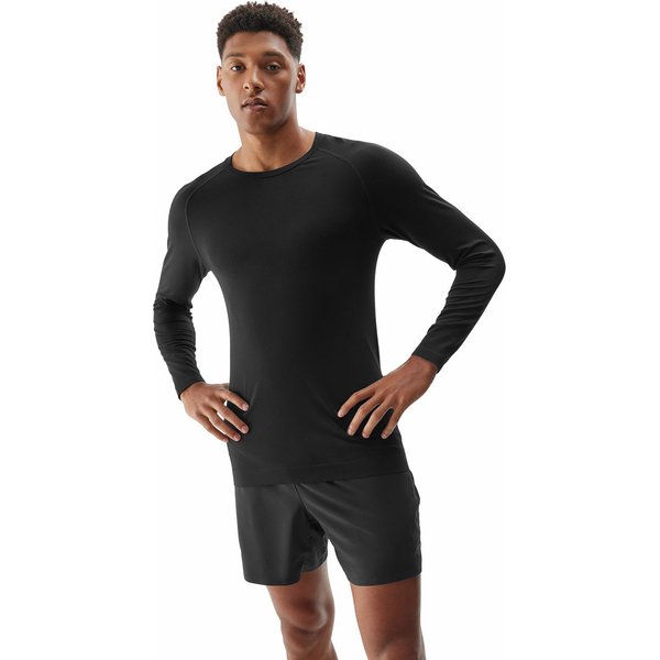 Longsleeve męski 4FAW23TFLOM155 4F - głęboka czerń