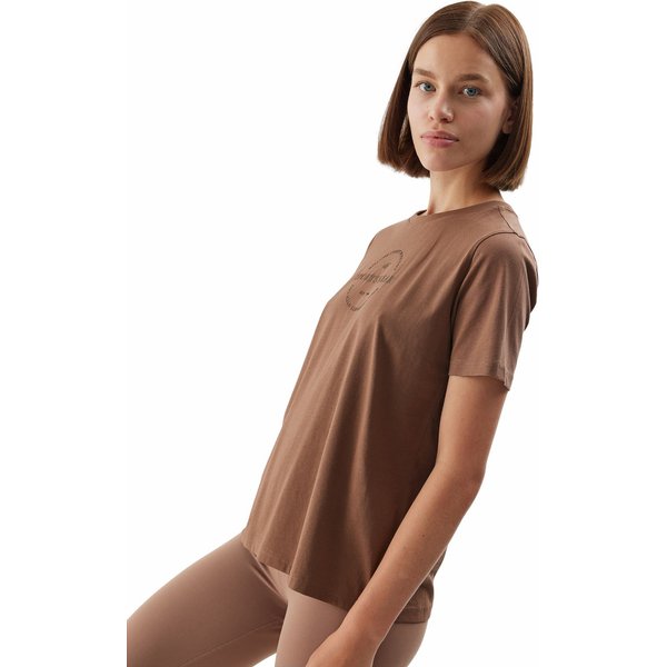 Koszulka damska 4FAW23TTSHF0902 4F - brąz